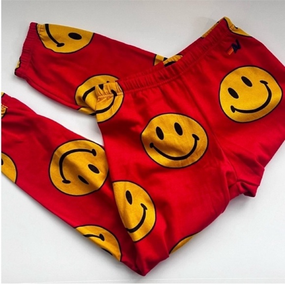 Aviator Nation Red Smiley Joggers Medium - Picture 2 of 8